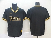 Phillies Blank Black Gold Nike Cooperstown Collection Legend V Neck Jersey (1),baseball caps,new era cap wholesale,wholesale hats